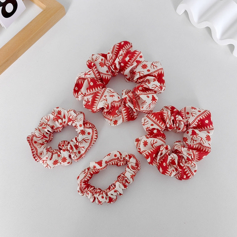 Wholesale Christmas satin large intestine hair tie high elastic rubber band hair tie